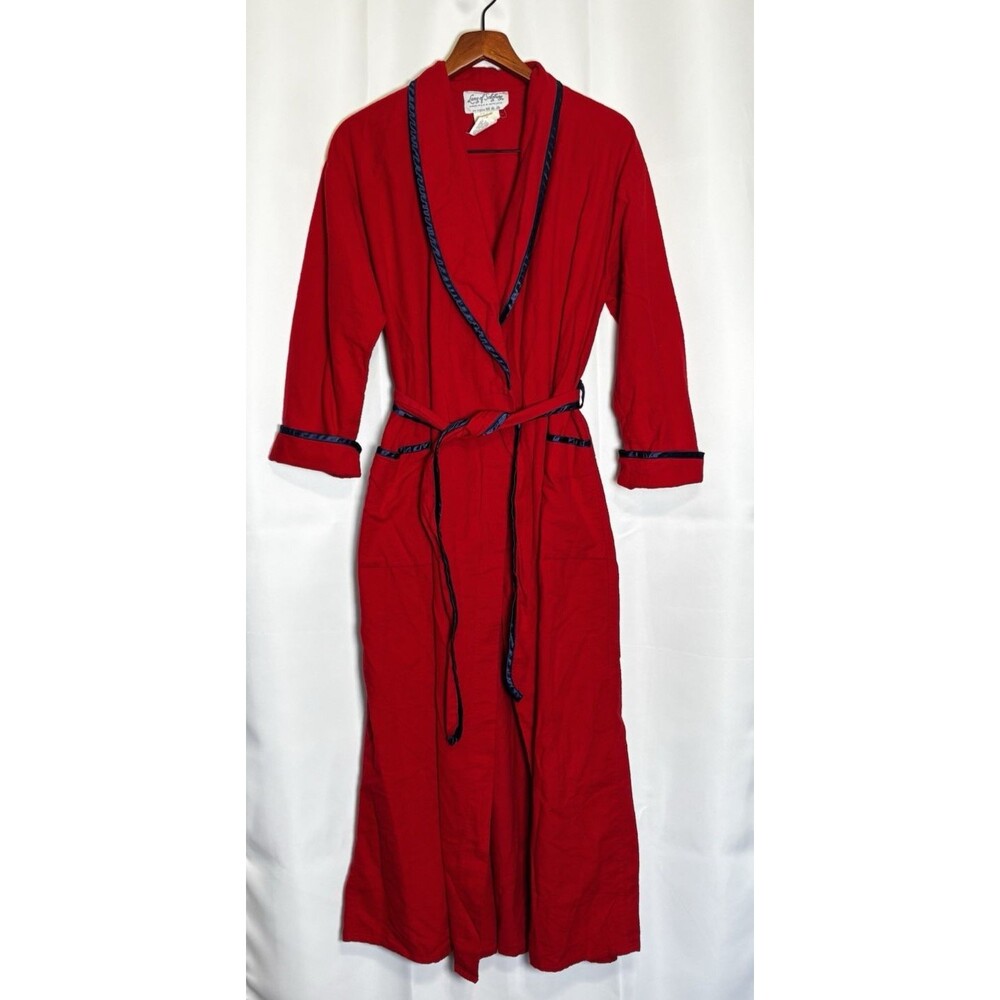 Lanz of Salzburg Vintage Flannel 100% Cotton Robe Bathrobe M Made in the USA
